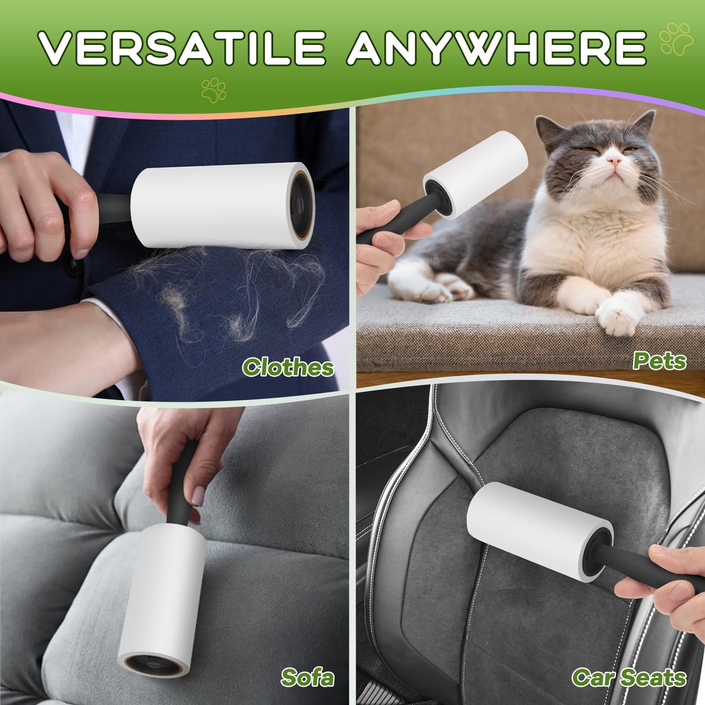 Qivonda Lint Rollers for Pet Hair Extra Sticky, Lint Rollers 600 Sheets Mega Value Set, Pet Hair Remover with 3 Upgraded Handles, Portable Lint Remover for Clothes, Furniture & Pet Hair (6 Pack)