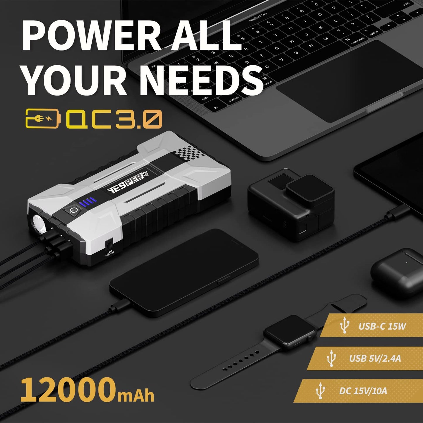 1550A Peak Car Battery Jump Starter