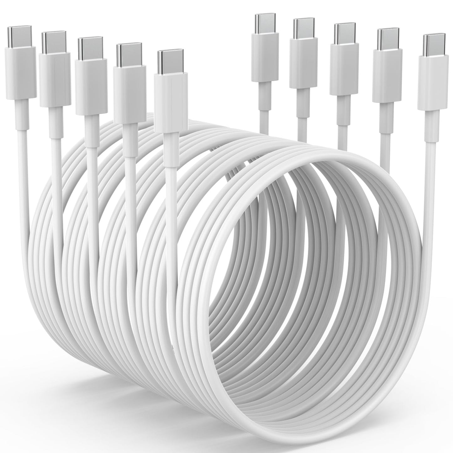 6 ft USB C Charger Cable Fast Charging, 5 Pack