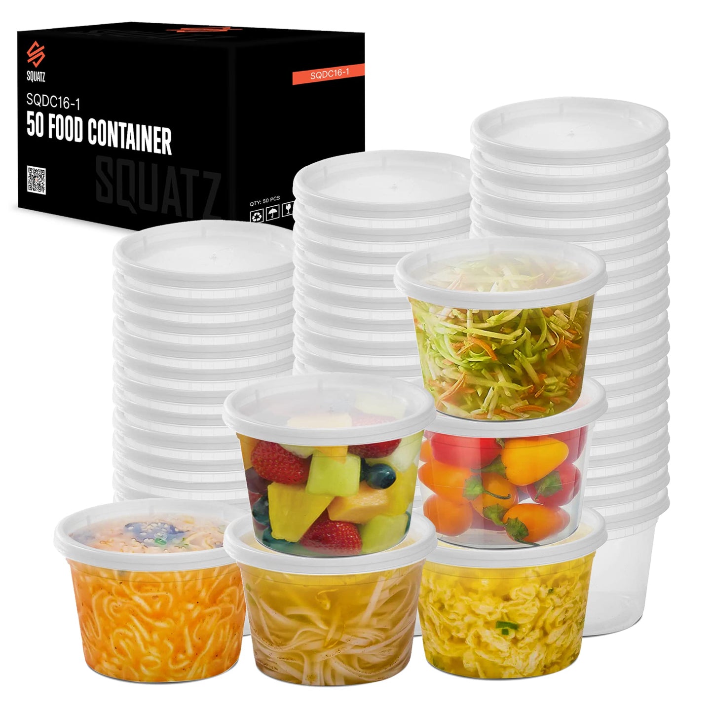 50 Pcs Microwavable Food Containers – 16oz