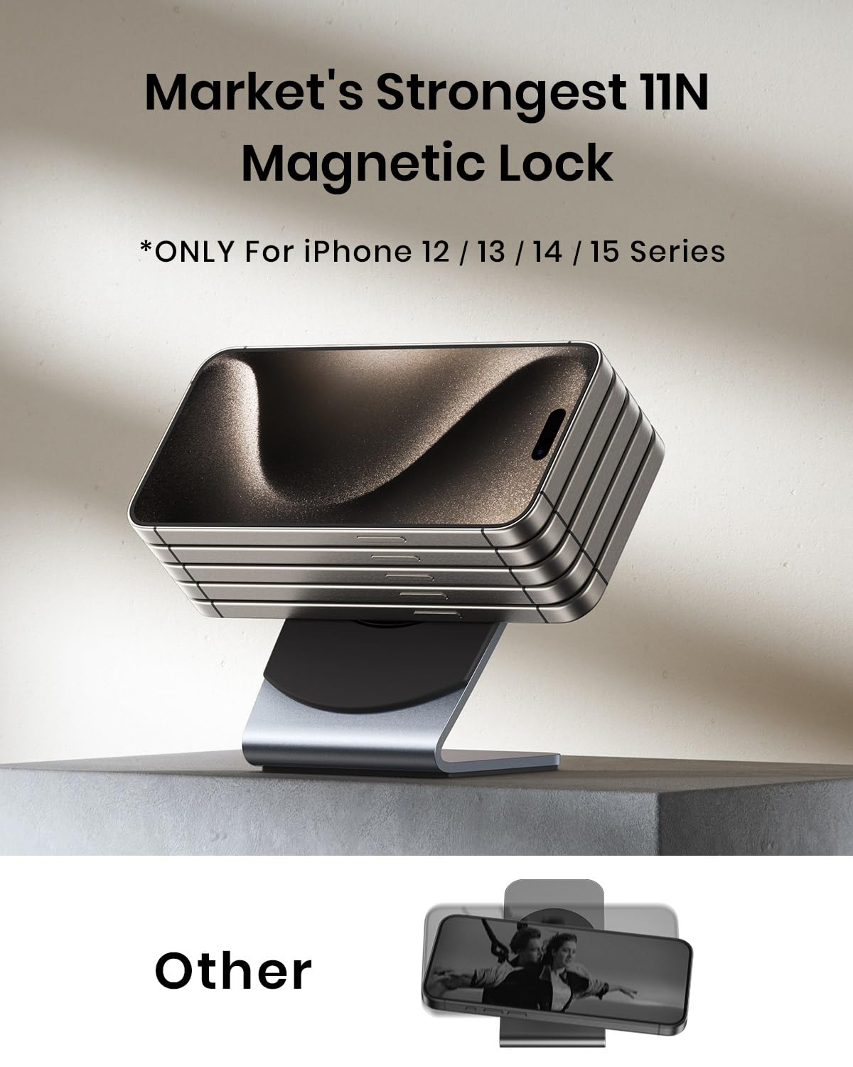 INIU for Magsafe Charger, 15W Fast Charging Magnetic Wireless Charger Stand, Wireless Charging Station with Sleep-Friendly Adaptive Light and Cooling Fan, for iPhone 15/14/13/12 Series, Airpods