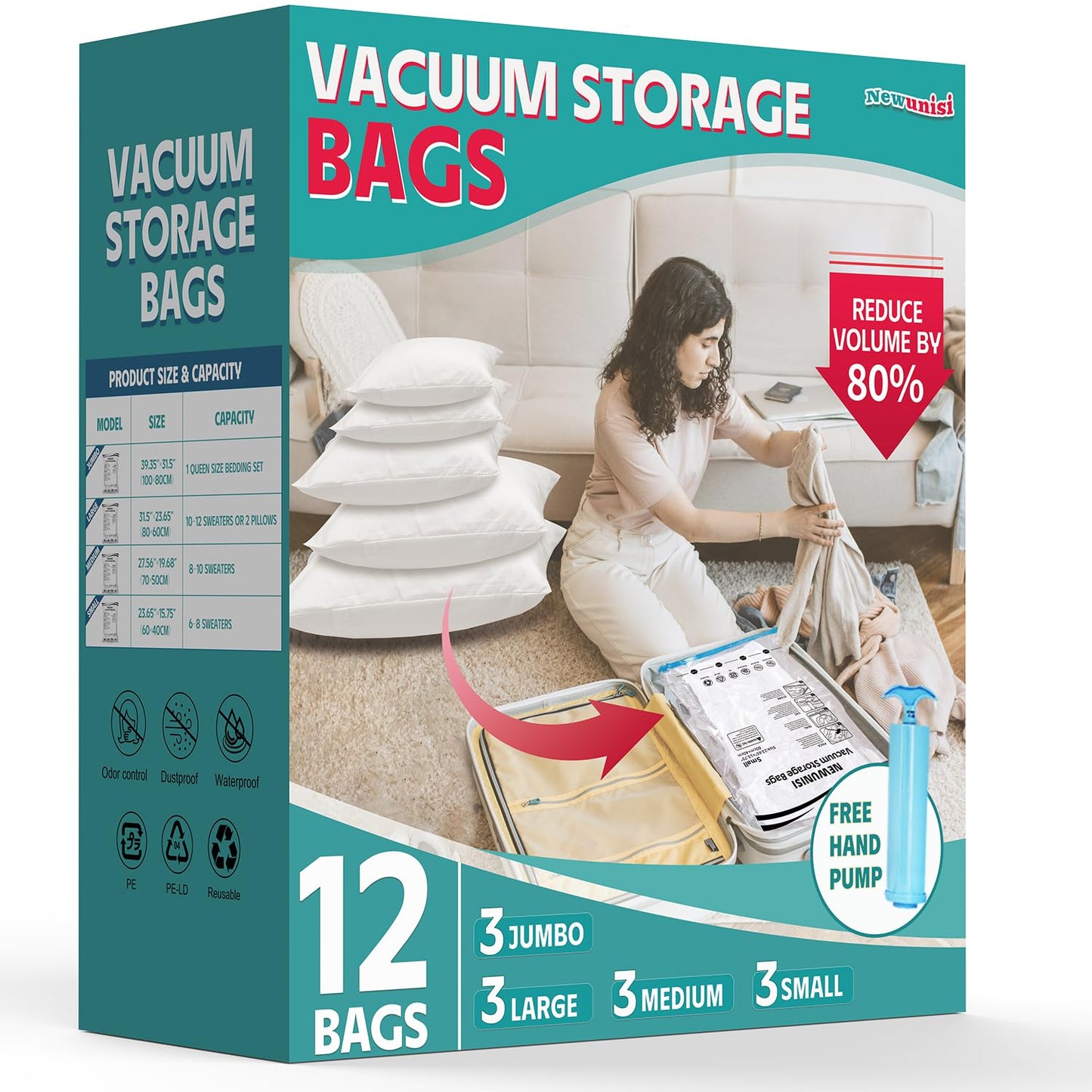 12 Pack Vacuum Storage Bags