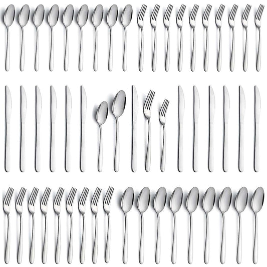 Premium Polished 60 Piece Stainless Steel Silverware Set for 12