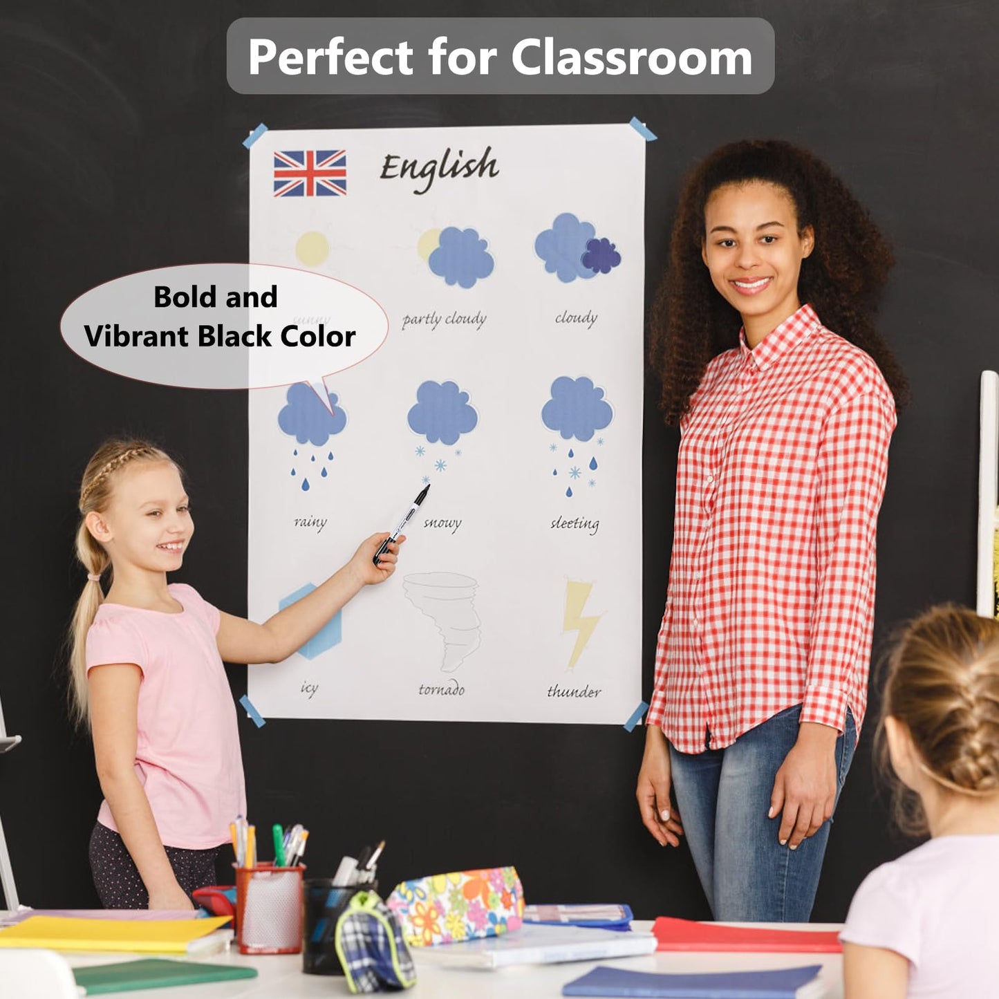 Fine Tip Dry Erase Markers - 24 Pack