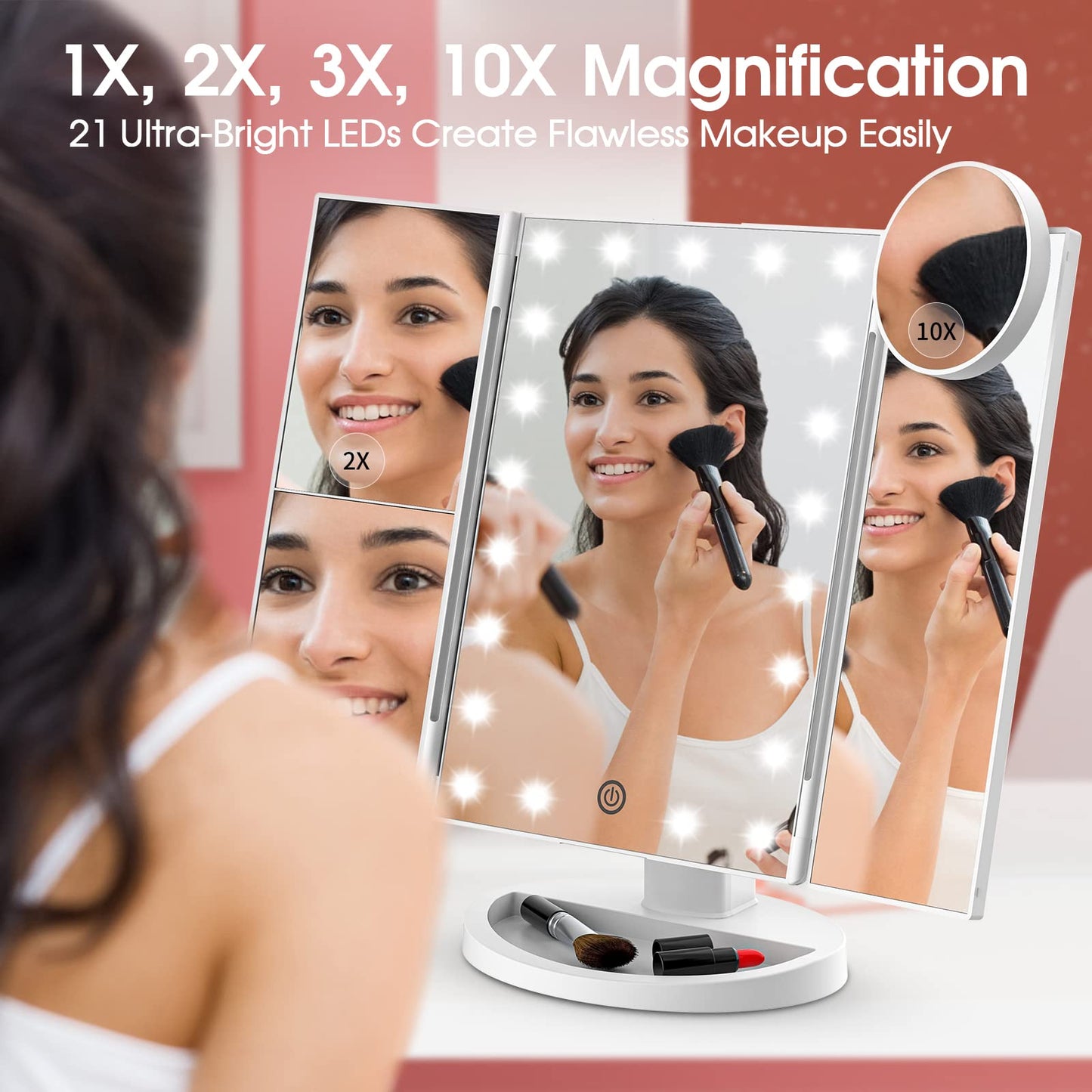 Vanity Mirror with Lights 2X 3X 10X Magnification