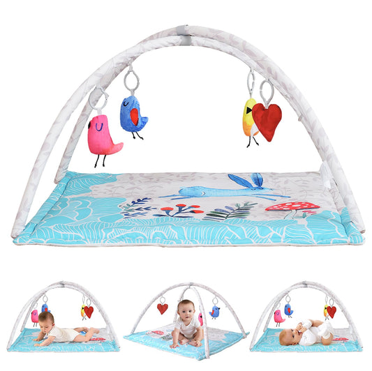 Baby Play Gym Mat,4 in 1 Baby Play Mat Activity Gym, Baby Play Mats for Babies, Portable Baby Play Gym Infant Activity Center for Newborn to Develop Motor Cognition Suitable for Newborns to Toddlers
