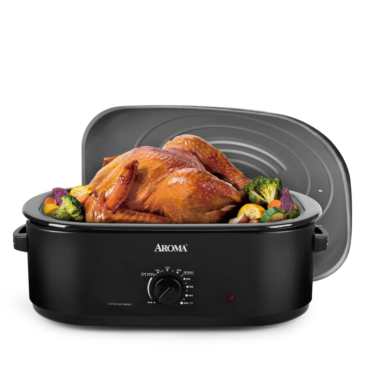 AROMA 18Qt. Roaster Oven with Self-Basting Lid (Slow Cooker)