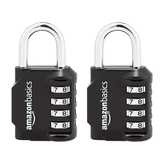 Amazon Basics 4-Digit Combination Lock, 2 Pack