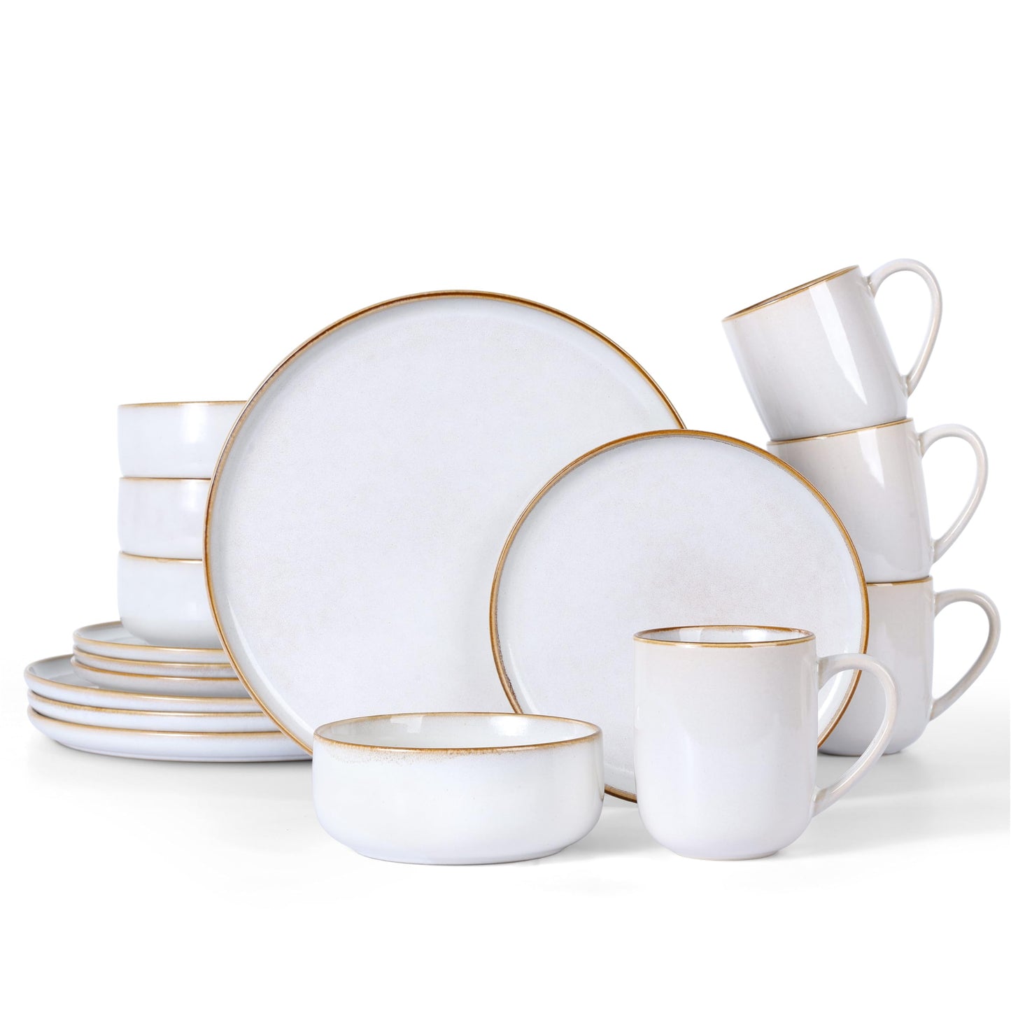 LIANYU 16 Piece Dinnerware Dish Sets for 4