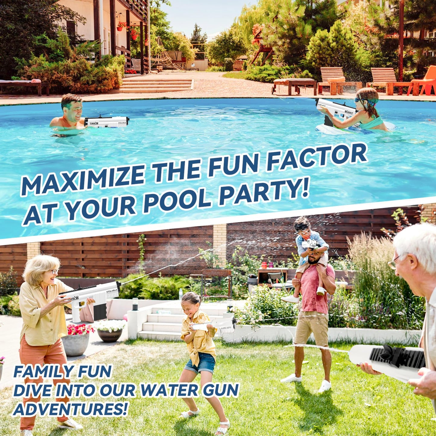 Electric Water Gun for Adults and Kids Aged 8-12,Automatic Water Gun with 22ft Long Range,Water Blaster Squirt Gun Water Pistol for Pool Party,Backyard Fun,Summer Beach