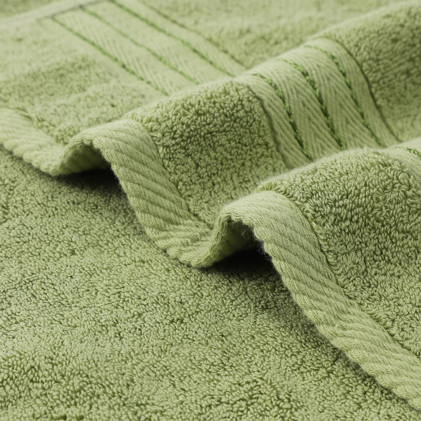 COZYART Green Hand Towels for Bathroom 4 Pcs, 13x30 Cotton Guest Hand Towels Set Super Soft Highly Absorbent Durable 650 GSM Towels for Daily Use