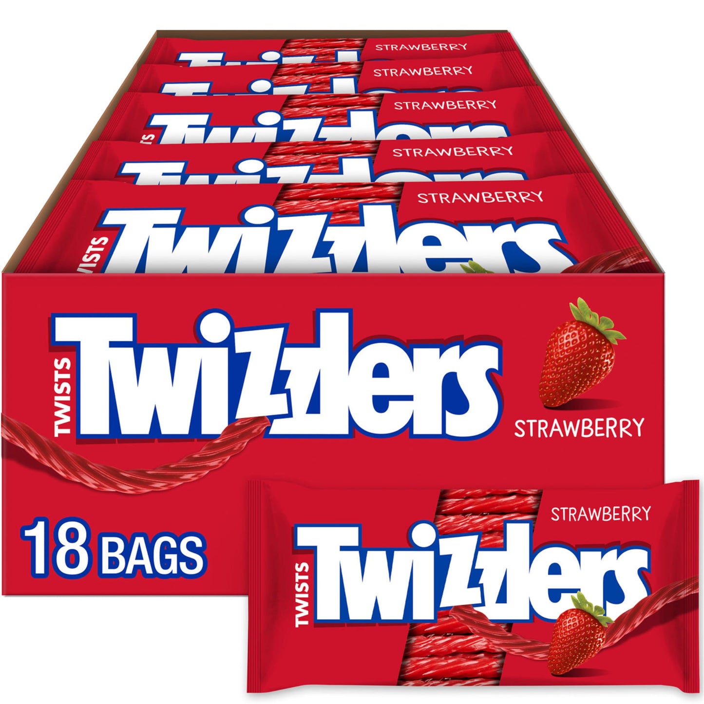 TWIZZLERS Twists Strawberry, 2.5 oz (18 Count)