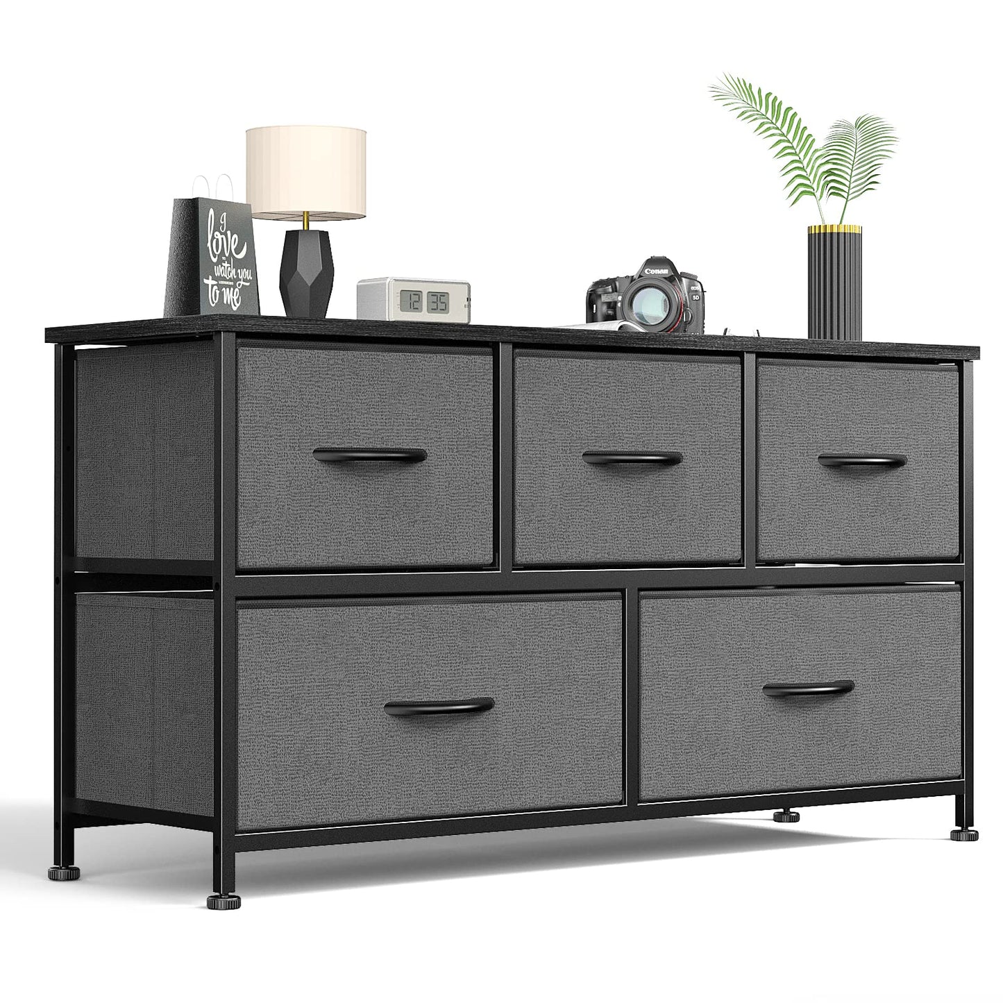 Sweetcrispy Clothes Dresser Cabinet Storage, 5 Drawers