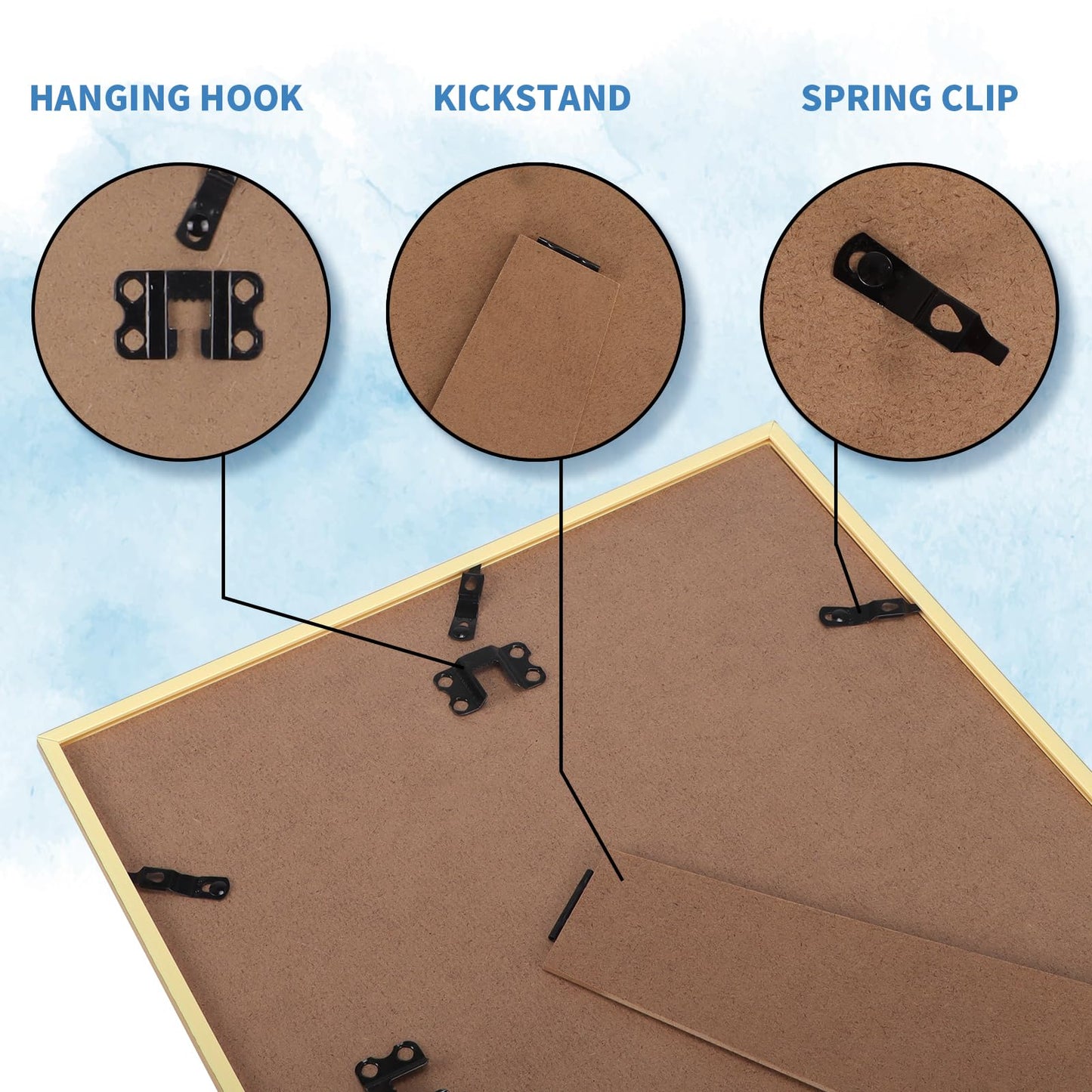 WIFTREY 11x14 Gold Picture Frames, Rustic 11 x 14 Photo Frame Bulk for Wall Hanging, Tabletop Display, 18 Pack