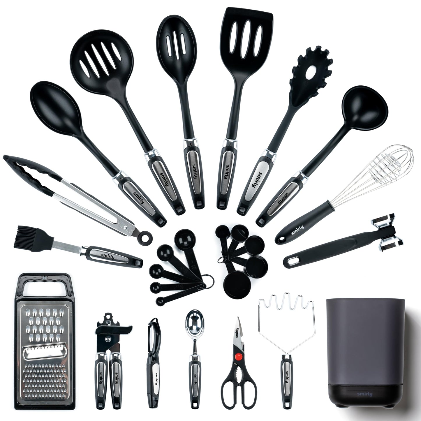 Silicone Kitchen Utensils Set & Holder