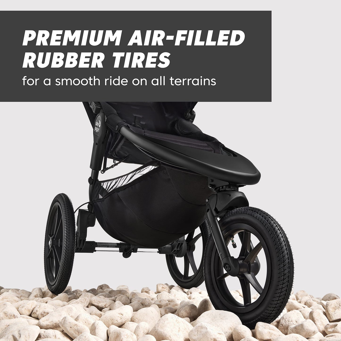 Baby Jogger Summit X3 3-Wheel Jogging Stroller with Hand Brake, One-Hand Compact Fold & All-Wheel Suspension, Midnight Black