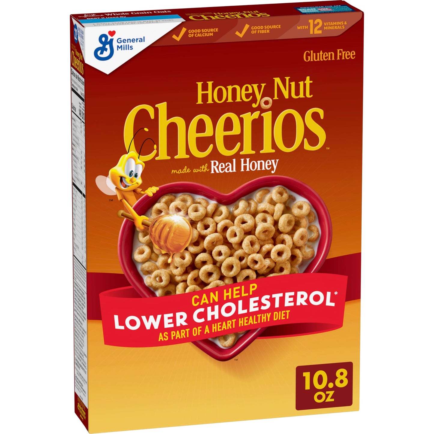 Honey Nut Cheerios Heart Healthy Breakfast Cereal, Gluten Free Cereal With Whole Grain Oats, 10.8oz