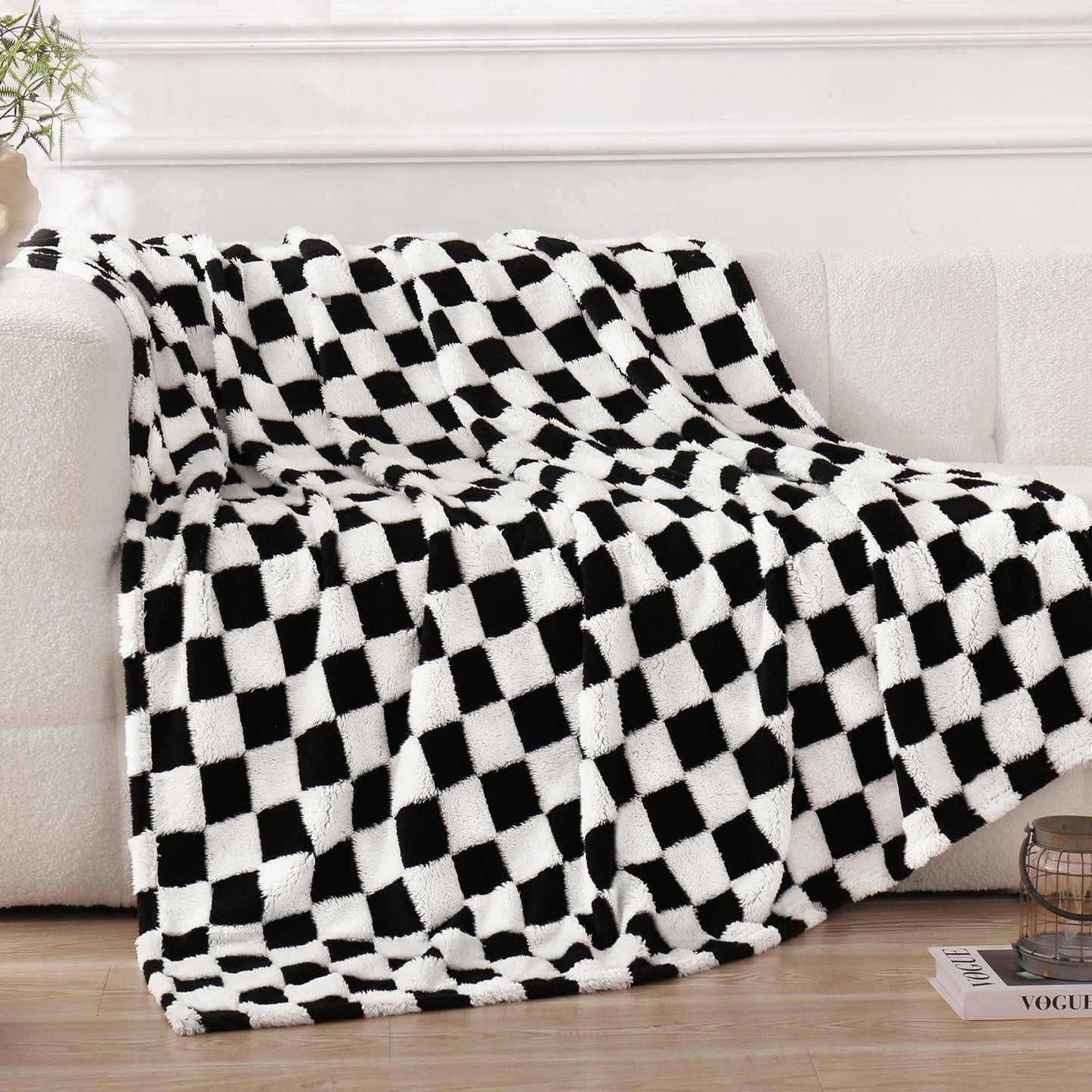 HOMRITAR Checkered Throw Blanket, 50x60 in