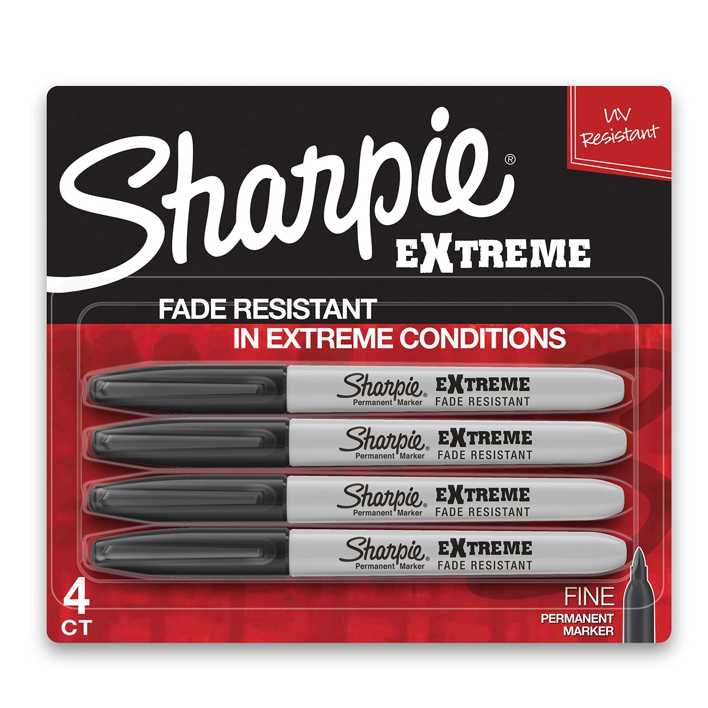 Sharpie Extreme Permanent Markers Fine Point, 4 Count