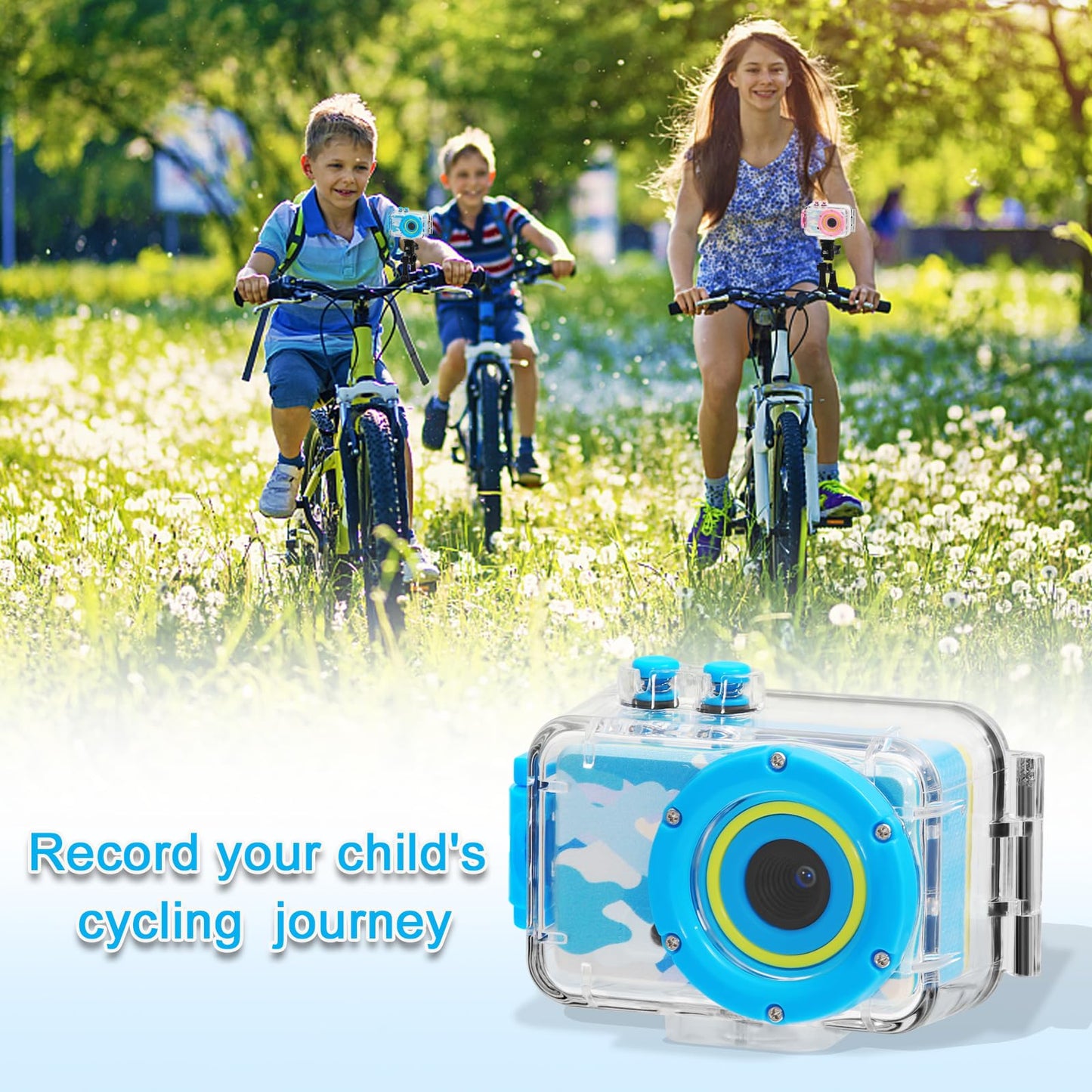 Luoba Kids Camera Waterproof, Toys for 3-10 Year Old Boys Girls, Underwater Children Digital Camera Christmas Birthday Kids Boys Gifts Age 4 5 6 7 8, Toddler Video Toy Camera with 32GB SD Card (Blue)