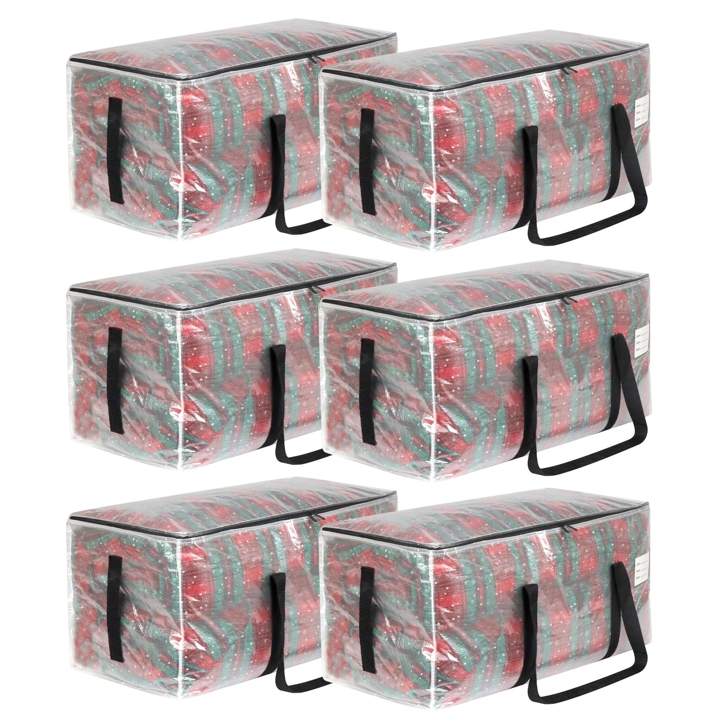 6 Pack Clear Moving Bags with Clear Window