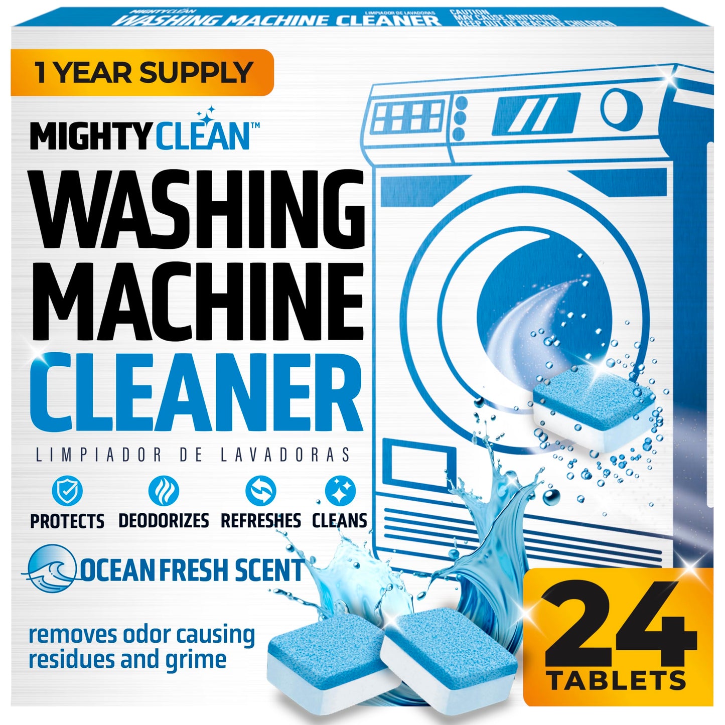 Washing Machine Cleaner Tablets 24 Pack - 1 Year Supply