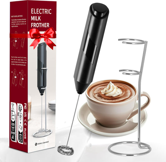 Electric Milk Frother Handheld, Stainless Steel