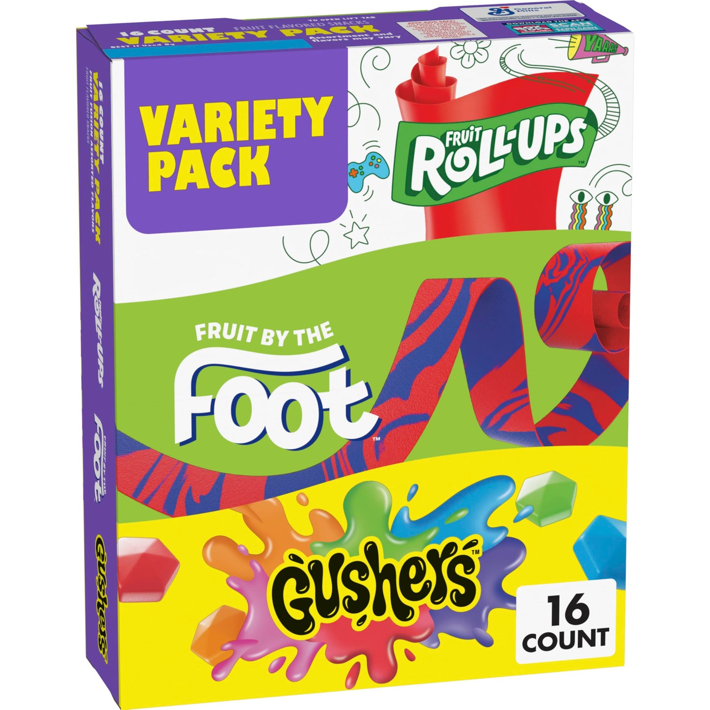 Fruit Roll-Ups Snacks Variety Pack – 16 Count
