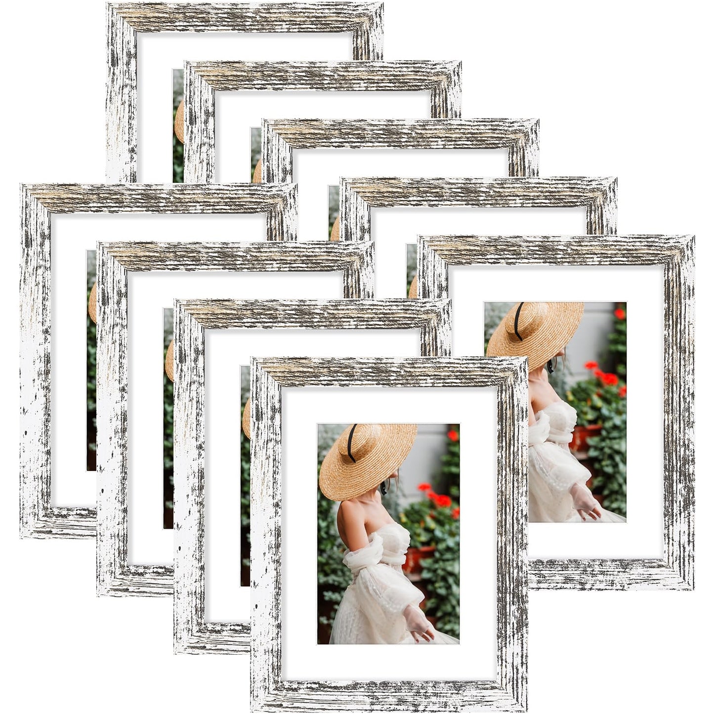 6x8 Picture Frames Set of 9, Shatter Resistant Plexiglass