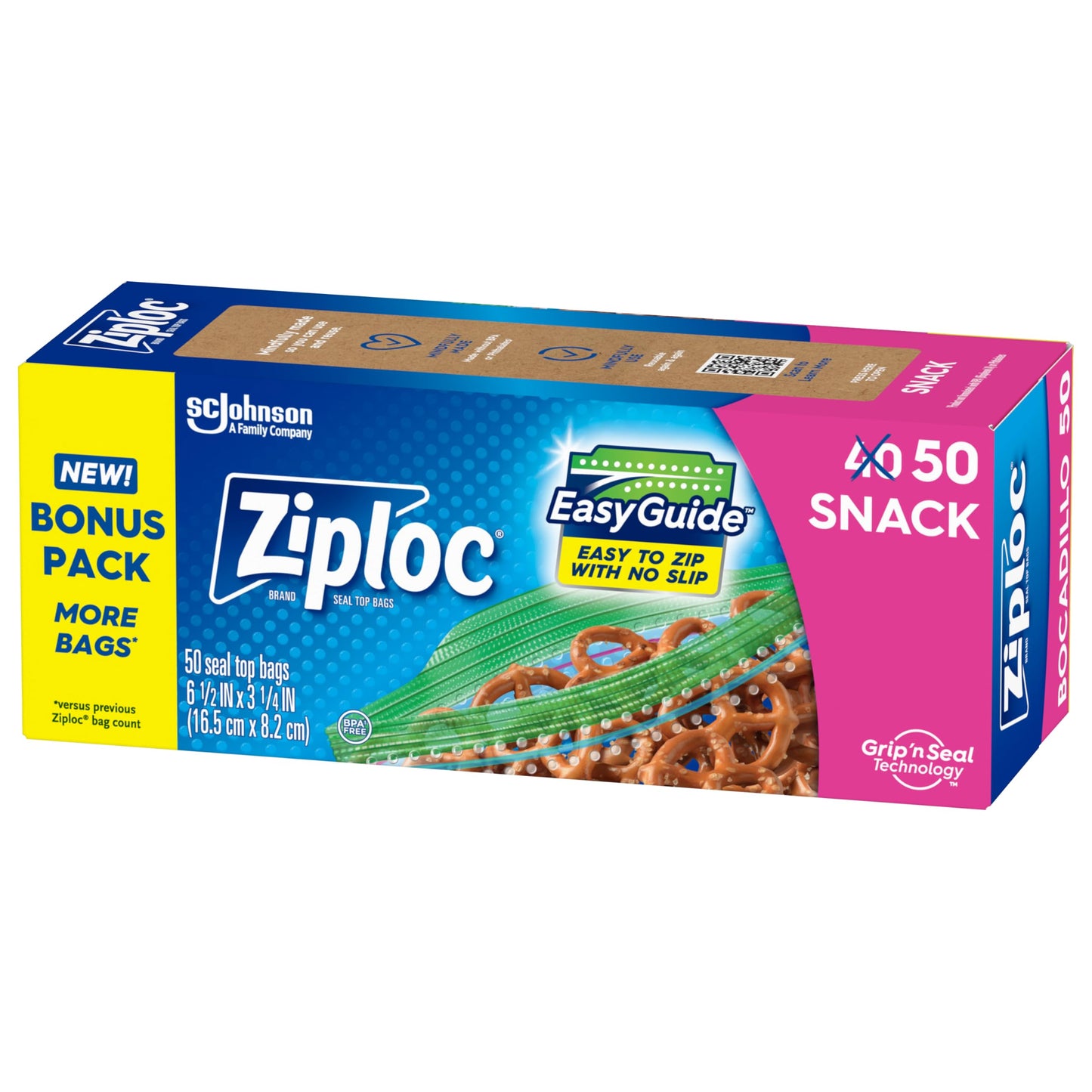 Ziploc Storage Snack Bags – Pack of 50