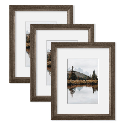 Rustic Wood Picture Frames with Plexiglass – 3 Pack