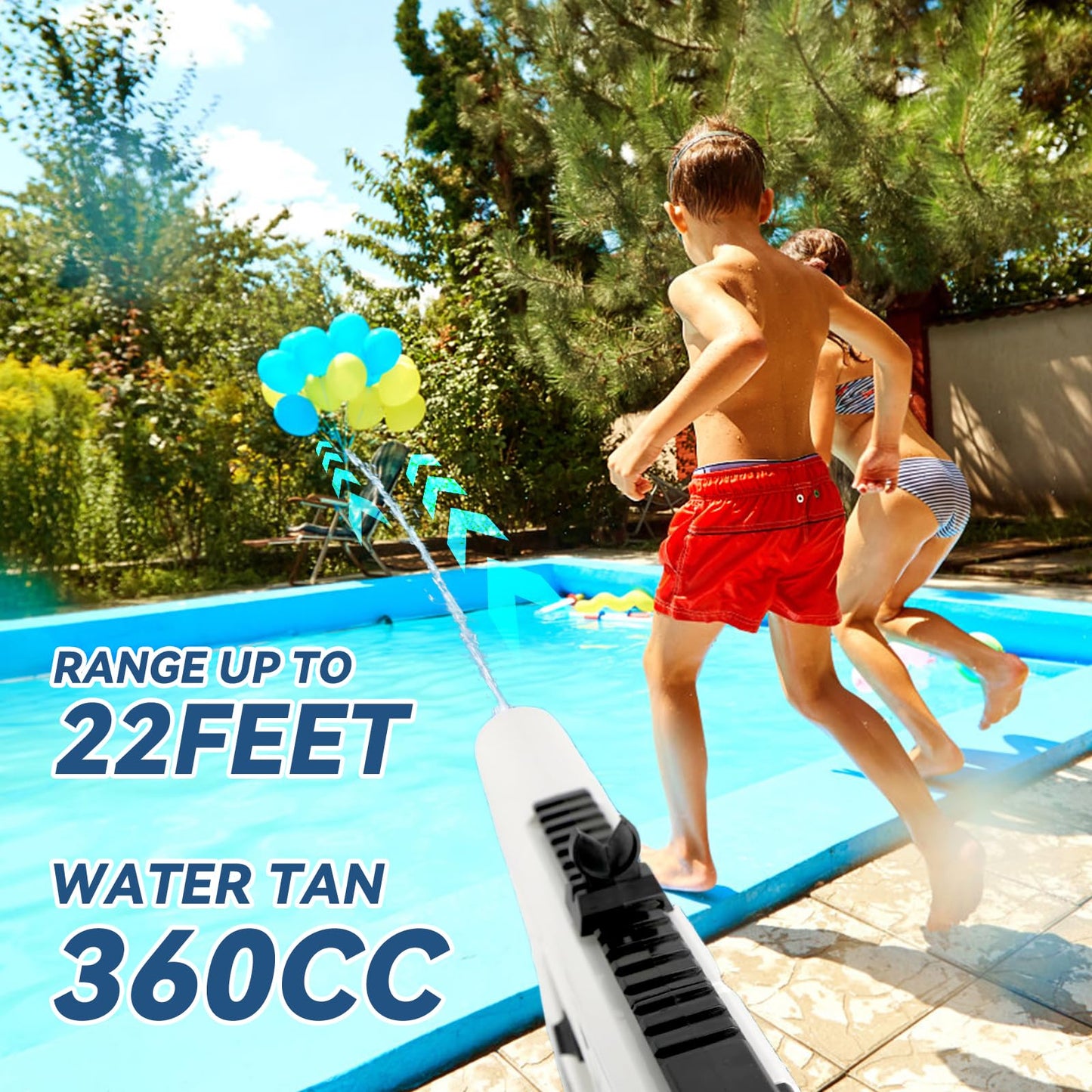 Electric Water Gun for Adults and Kids Aged 8-12,Automatic Water Gun with 22ft Long Range,Water Blaster Squirt Gun Water Pistol for Pool Party,Backyard Fun,Summer Beach