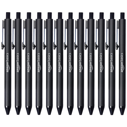 Amazon Basics Retractable Ballpoint Pens, 12 Pack