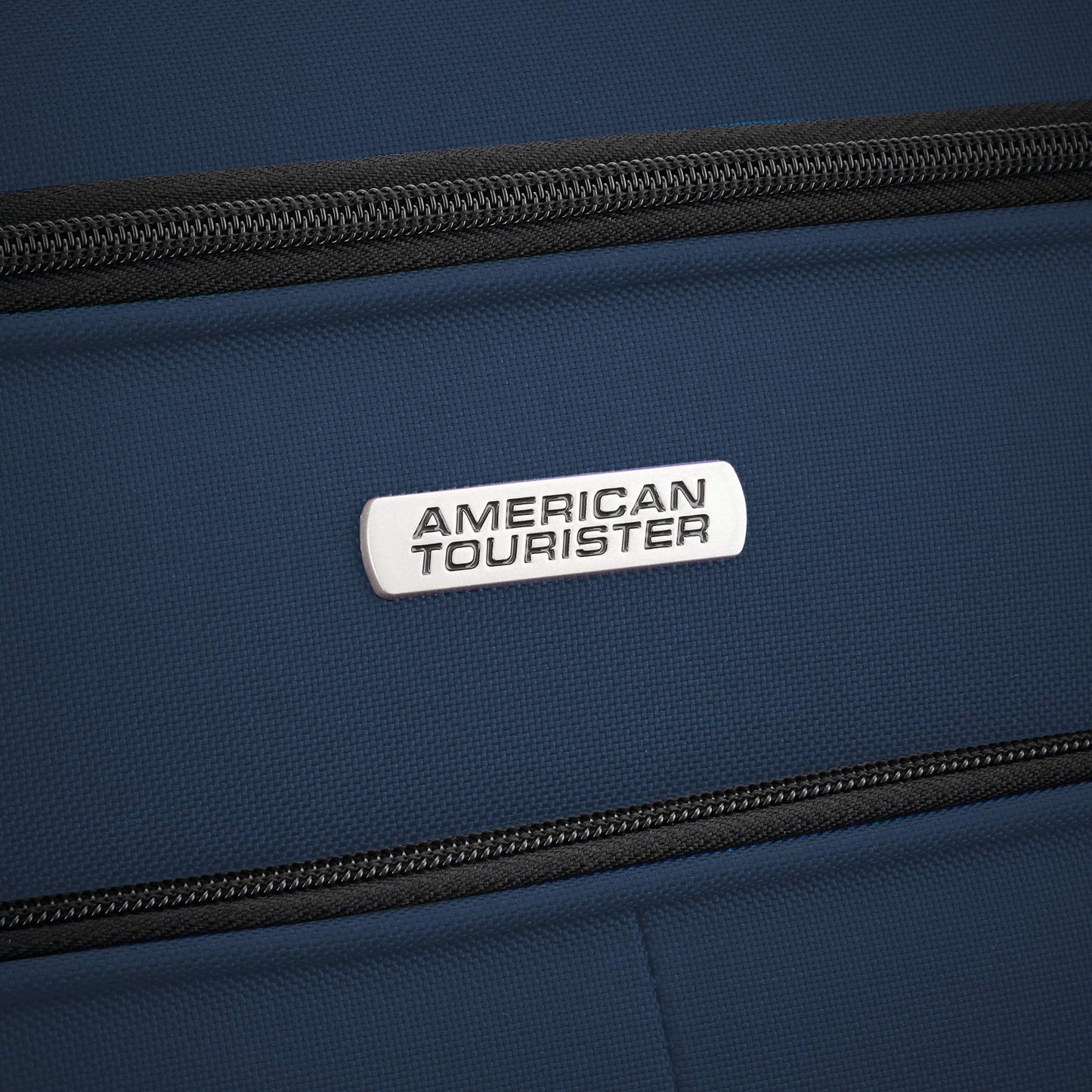 American Tourister Pop Max Softside Luggage with Spinner Wheels (Navy, Checked-Medium 25-Inch)