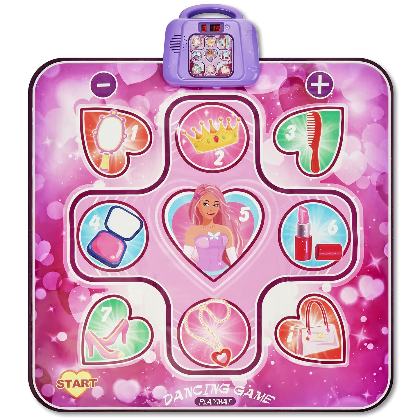 Dance Mat For Kids Ages 4-8 Year Old, Dance Pad For Girls, Toddlers, Music Mat, Dancing Mat with LED Lights, Adjustable Volume, Built-in Music, Dance Gifts For Girls, Dance Mat For Toddlers 3-5, 8-12