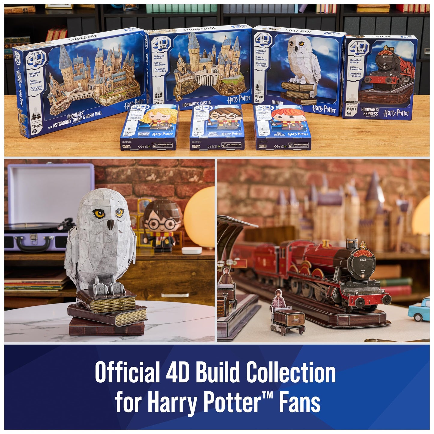 4D Build, Harry Potter Hogwarts Castle 3D Puzzle Model Kit 209 Pcs Harry Potter Gifts Desk Decor Building Toys 3D Puzzles for Adults & Teens 12+