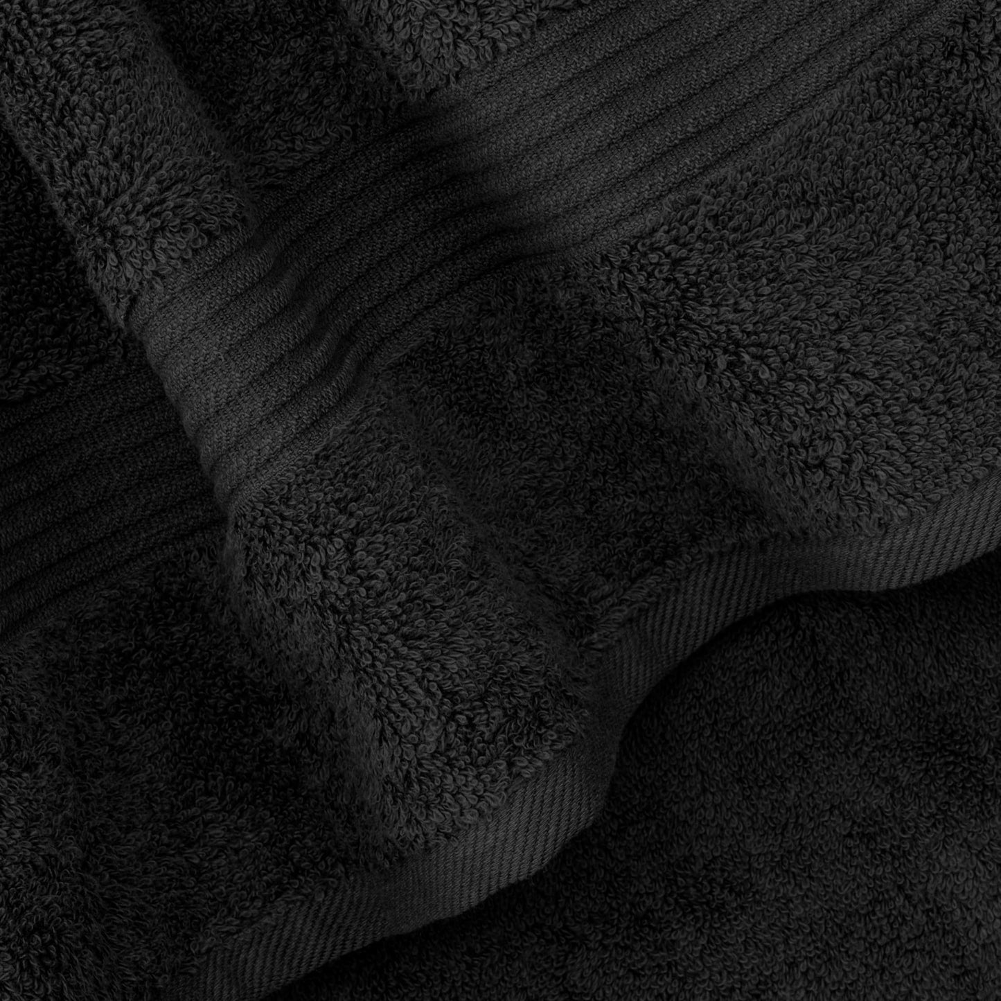 Cotton Paradise Black 6 Piece Towel Set, 100% Cotton Turkish Towels for Bathroom, 2 Bath Towels 2 Hand Towels 2 Washcloths Soft Fluffy Bathroom Towels