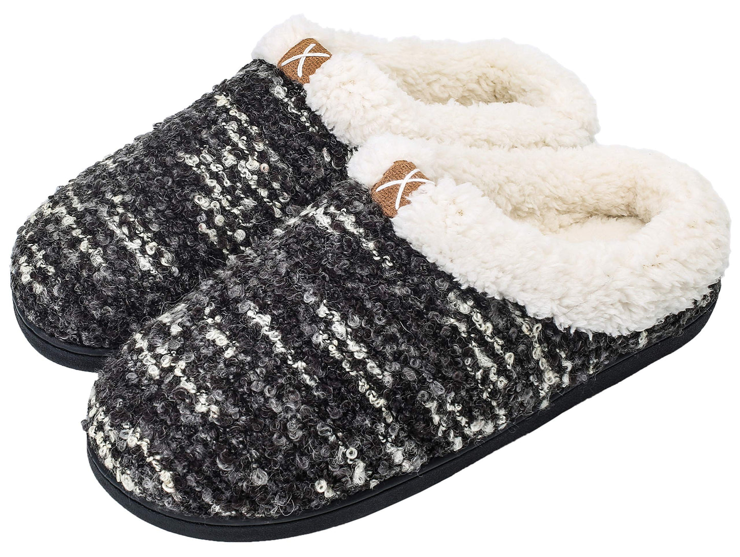 adituo Memory Foam Warm Slippers Plush Lined for Women