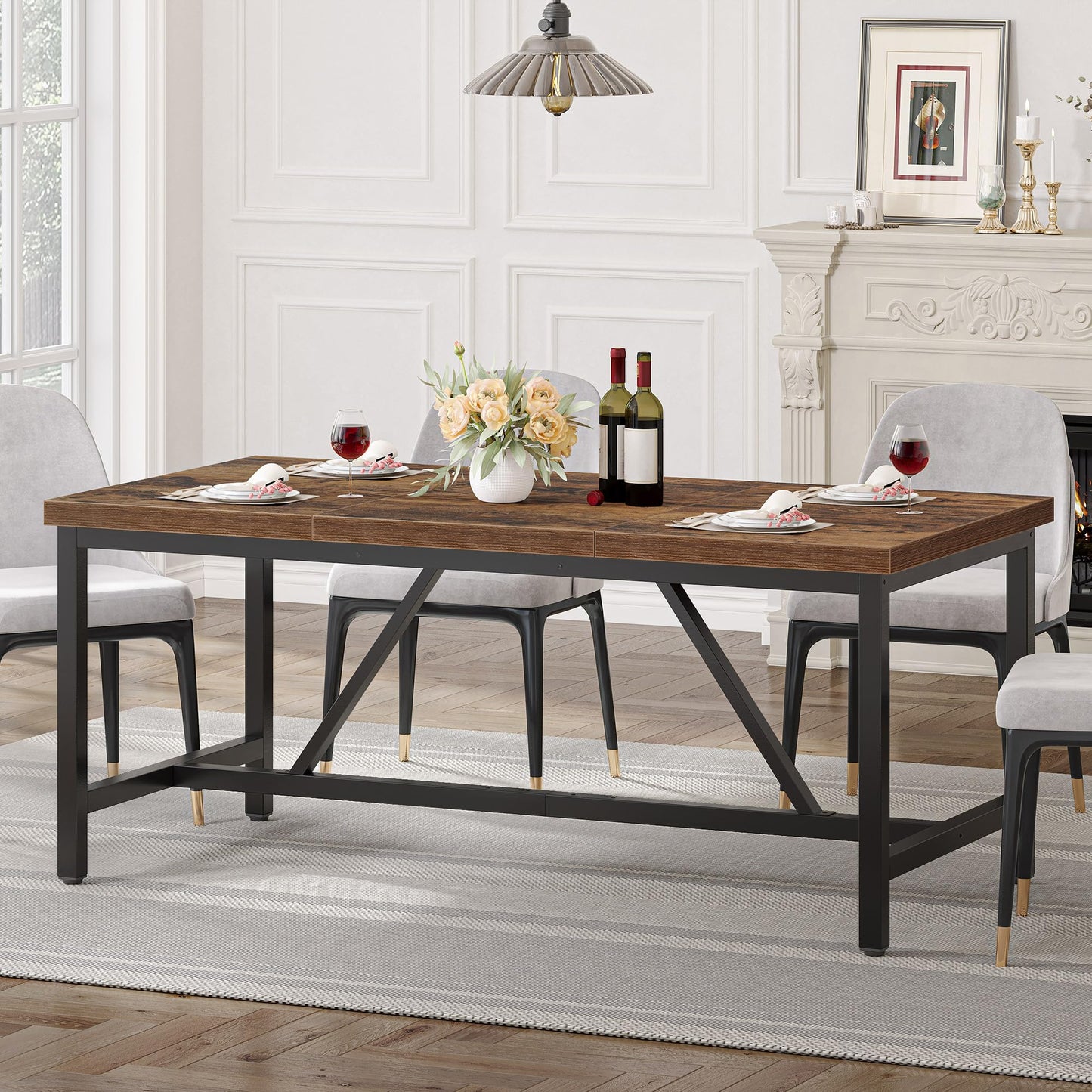 YITAHOME 70.8" Large Kitchen Dining Room Table
