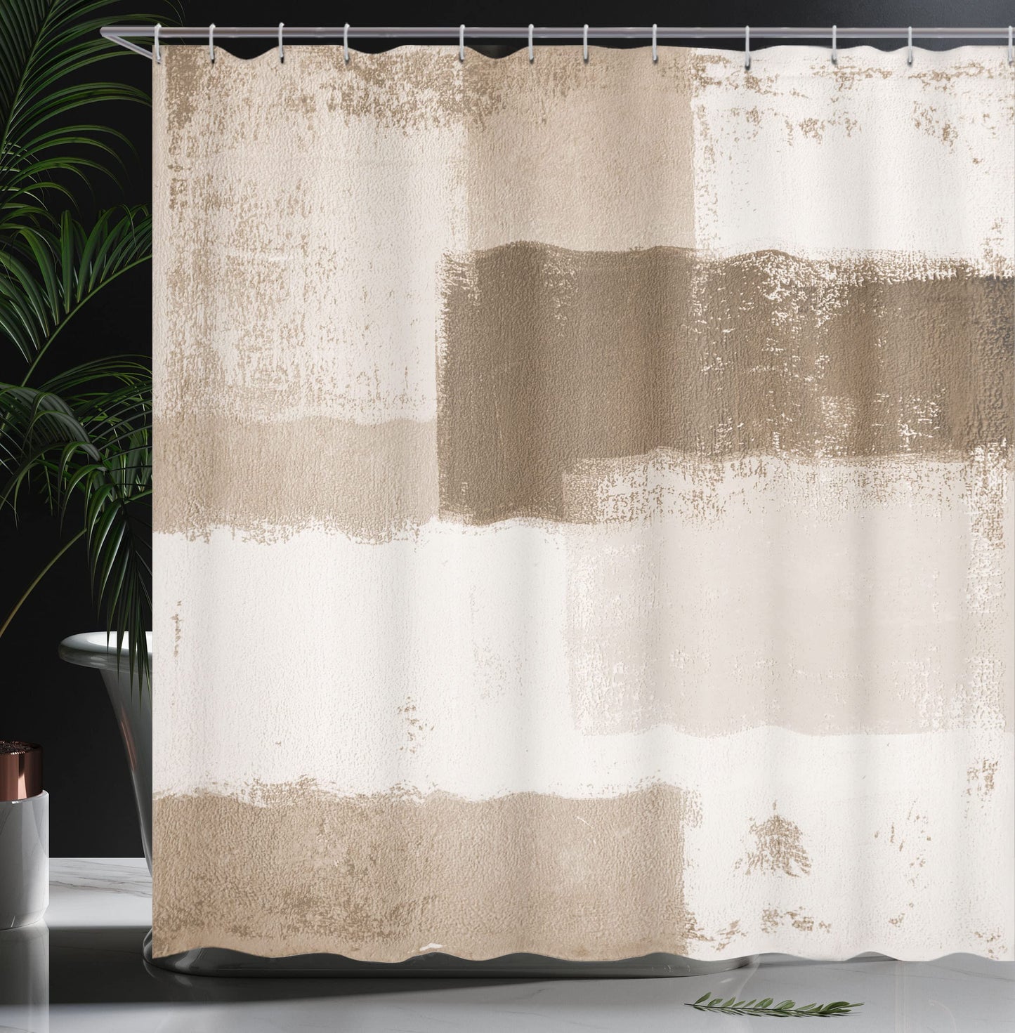 Ambesonne Abstract Shower Curtain Abstract Grunge Style Brushstrokes Painting Contemporary Illustration Cloth Fabric for Bathroom Decor with Hooks Apartment Necessities Bath 69" W x 70" L Pale Sepia