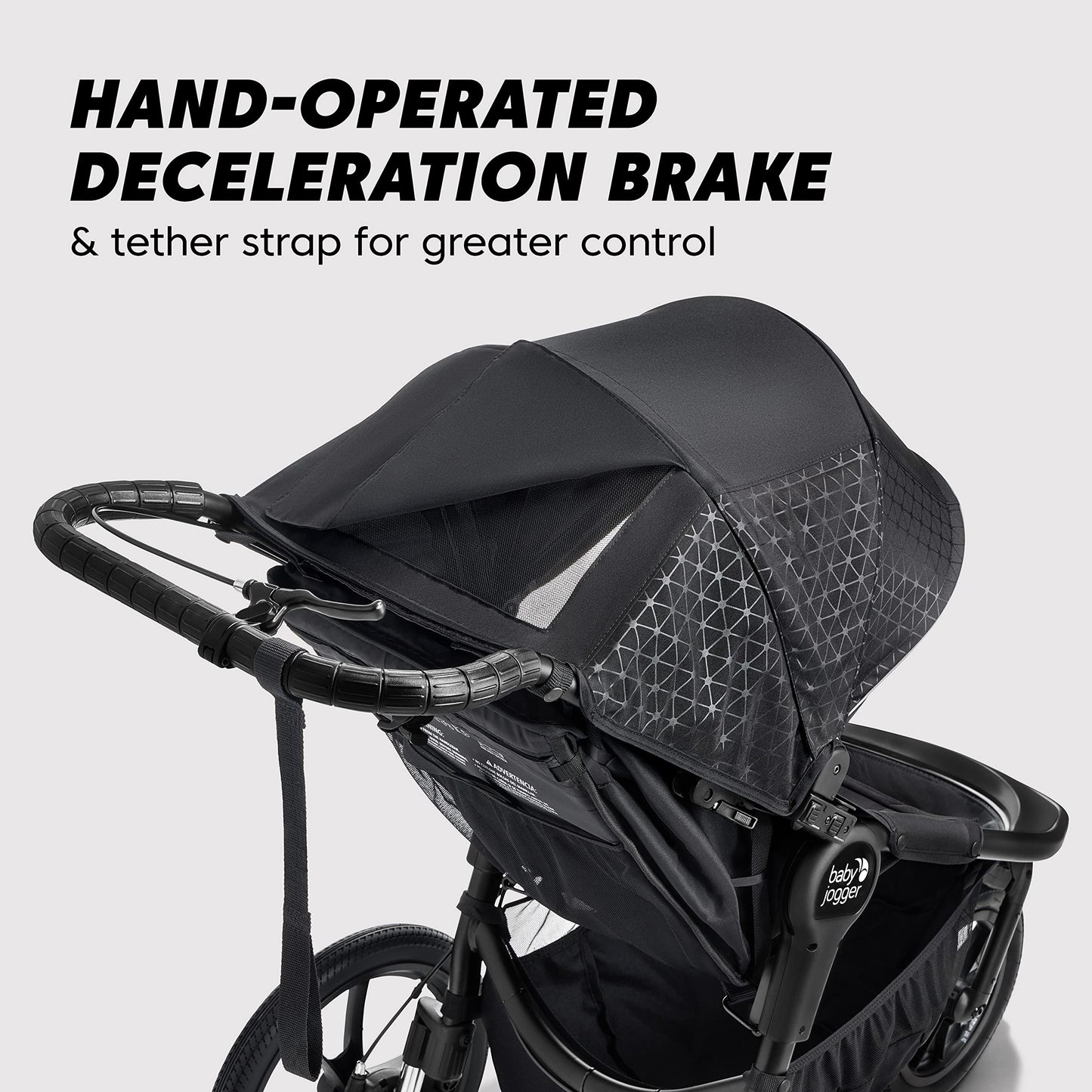 Baby Jogger Summit X3 3-Wheel Jogging Stroller with Hand Brake, One-Hand Compact Fold & All-Wheel Suspension, Midnight Black