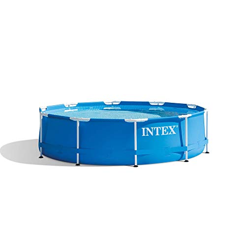 Intex 10 Foot x 30 Inch Metal Frame Above Ground Round Swimming Pool