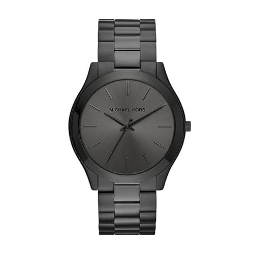 Michael Kors Slim Runway Three-Hand Black Stainless Steel Men's Watch
