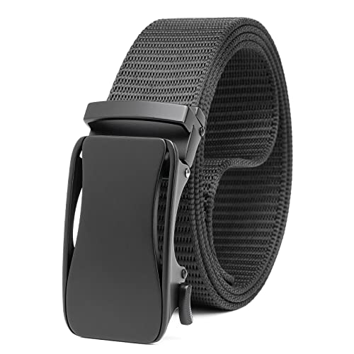TOUGERJOY Nylon Ratchet Belt for Men, Military Tactical Stretch Web Golf Belt For Hiking Hunting Wotking Pants
