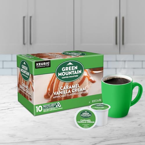 Green Mountain Caramel Vanilla Cream, Keurig K-Cup Pods, Light Roast Coffee, 60 Count