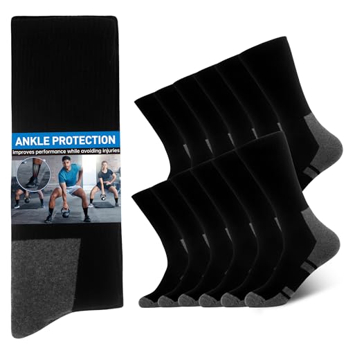 12 Pack Men's Cotton Crew Socks