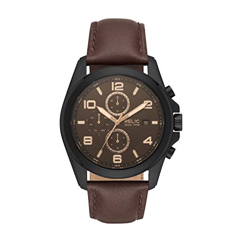 Relic by Fossil Men's Stainless Steel and Leather Casual Watch