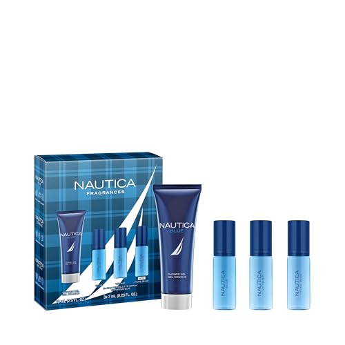 Nautica Blue, Voyage, and Pure Blue 4 Piece Gift Set Everyday Fragrance