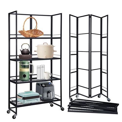 No-Assembly 4 Tier Folding Bookshelf