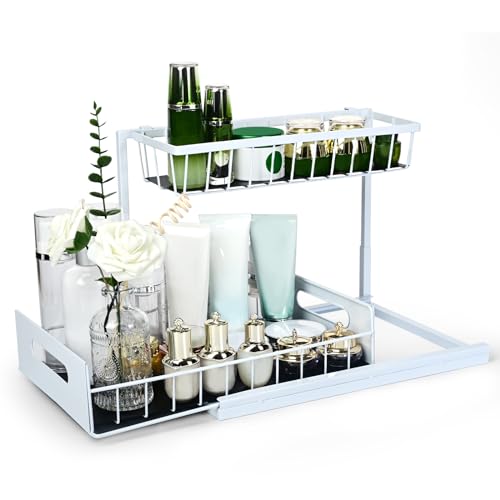 2 Pack 2 Tier Pull Out Cabinet Organizers